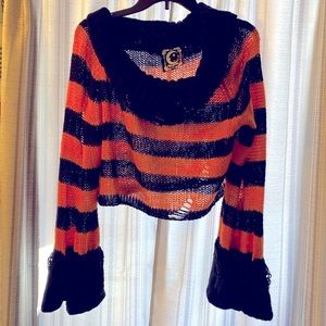 Killstar distressed cropped sweater, size Large.